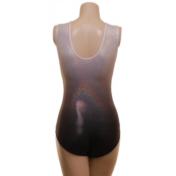 Tokyo Silver/Black Ombre Sleeveless Gymnastic Leotard (052b)