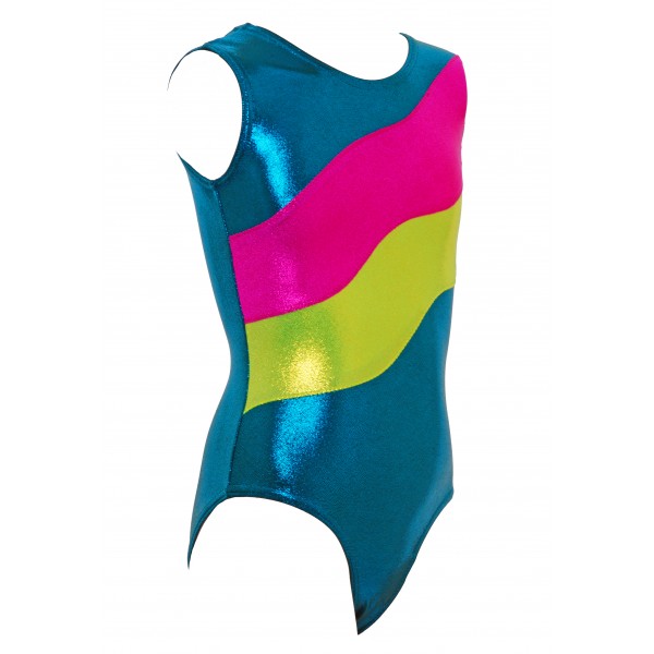 Calais Petrol Sleeveless Gymnastic Leotard (017a)