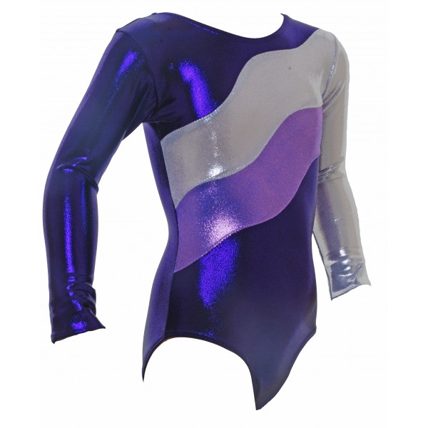 Calais Purple Long Sleeve Gymnastic Leotard (016a)