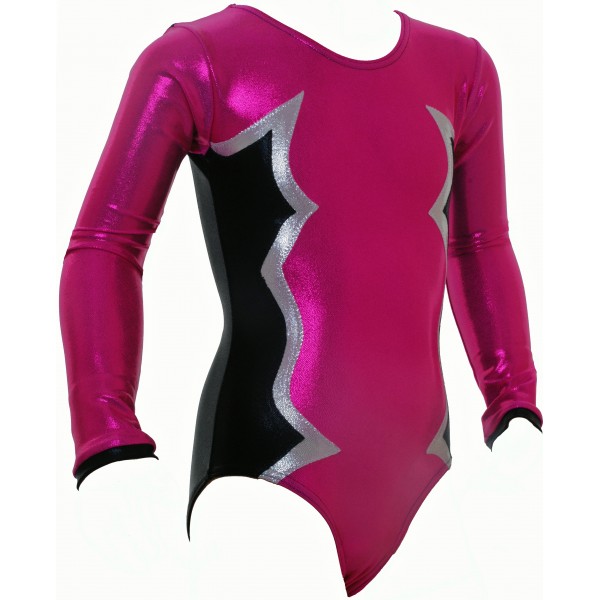 Cosmic Cerise Long Sleeve Gymnastic Leotard (018e)