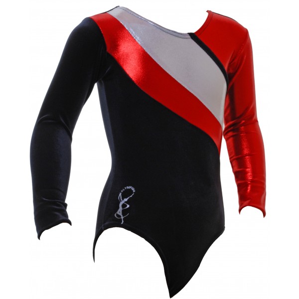 Algarve Red Long Sleeve Gymnastic Leotard (014e)