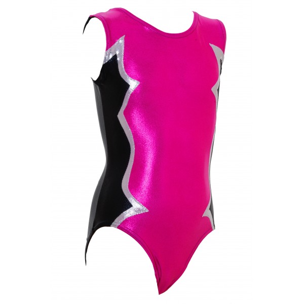 Cosmic Sleeveless Cerise Gymnastic Leotard (019b)