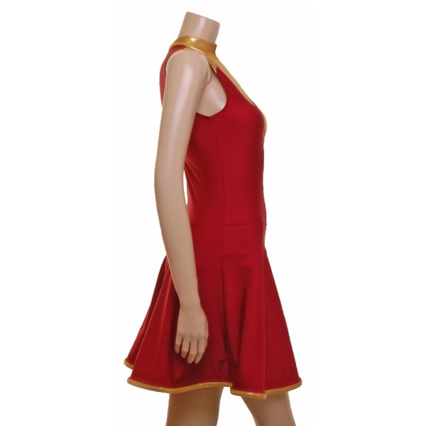 Carnation Majorette Dress with Gold Shine Detail.