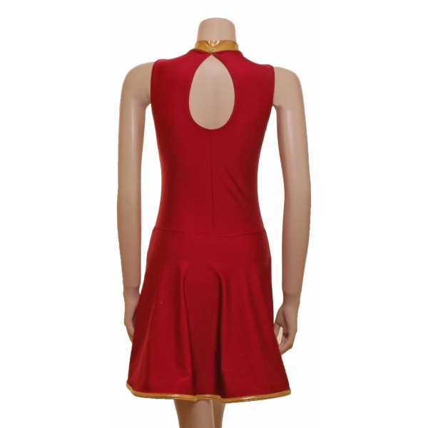 Carnation Majorette Dress with Gold Shine Detail.