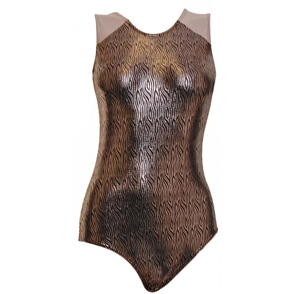 Topaz Black Zebra Gymnastic Leotard (057h)