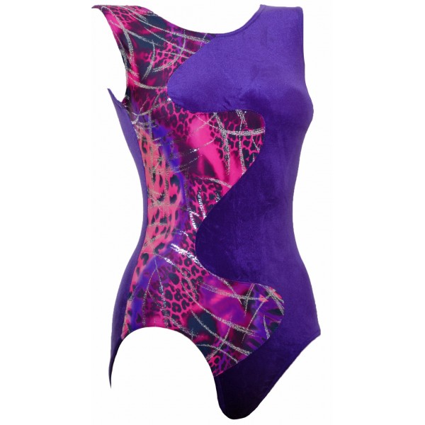 Galaxy Purple Sleeveless Gymnastic Leotard (002a)