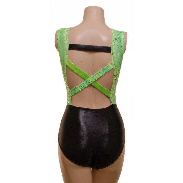 Saville Green Sleeveless Gymnastic Leotard (065b)