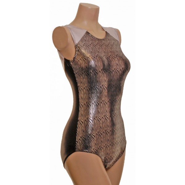 Topaz Black Zebra Gymnastic Leotard (057h)