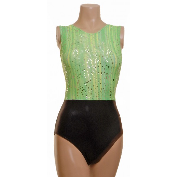 Saville Green Sleeveless Gymnastic Leotard (065b)