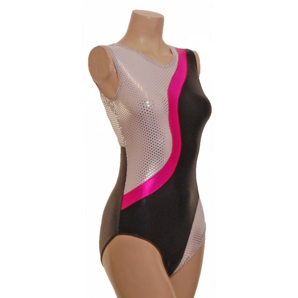 Zoom Black/White Gymnastic Leotard (054d)