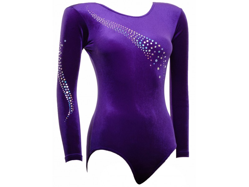 Gymnastic Leotard Shorts velvet purple smooth FAST DELIVERY UK 