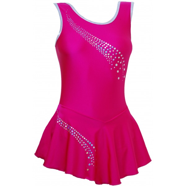 Cerise Lycra Sleeveless Dress (S093e)