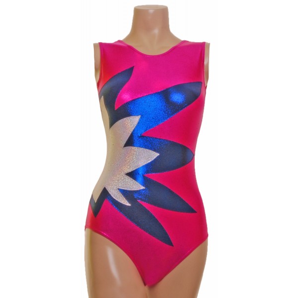 Starburst Pink Sleeveless Gymnastic Leotard (043c)