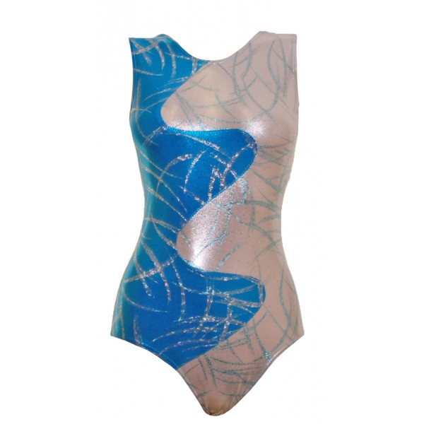 Spirit Turquoise/Silver Sleeveless Gymnastic Leotard (069d)