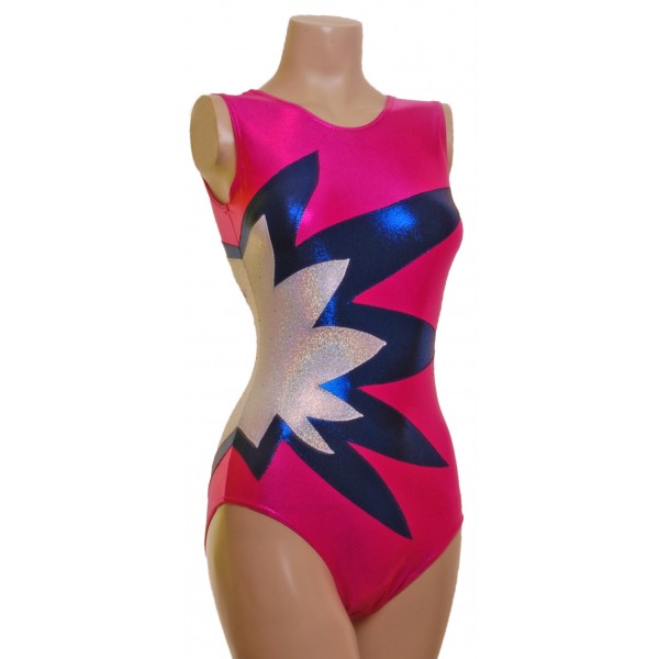 Starburst Pink Sleeveless Gymnastic Leotard (043c)