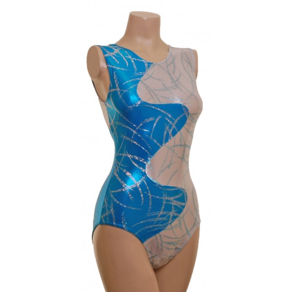 Canberra Blue Long Sleeved Gymnastic Leotard