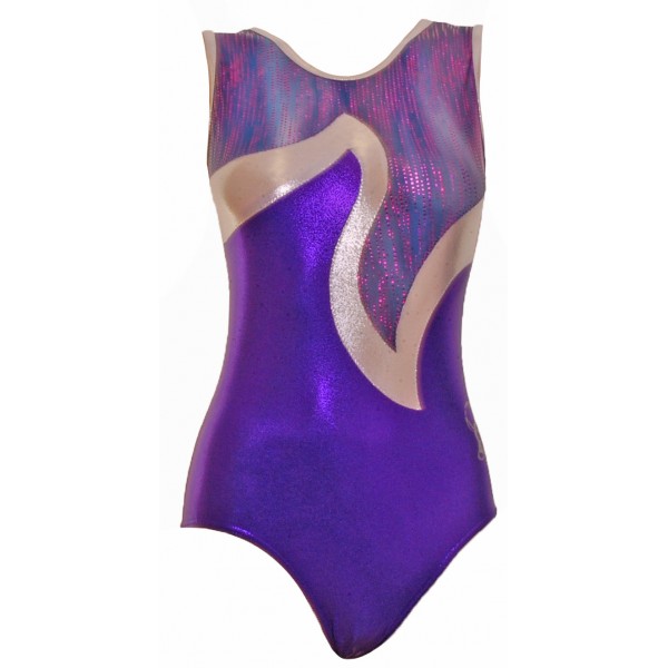 Quebec Purple Shine Sleeveless Gymnastic Leotard (003d)