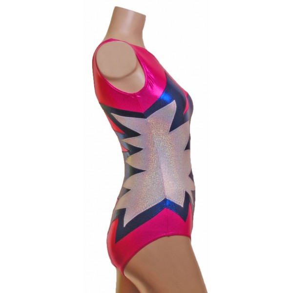 Starburst Pink Sleeveless Gymnastic Leotard (043c)