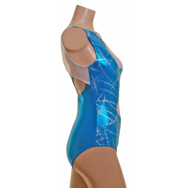 Spirit Turquoise/Silver Sleeveless Gymnastic Leotard (069d)