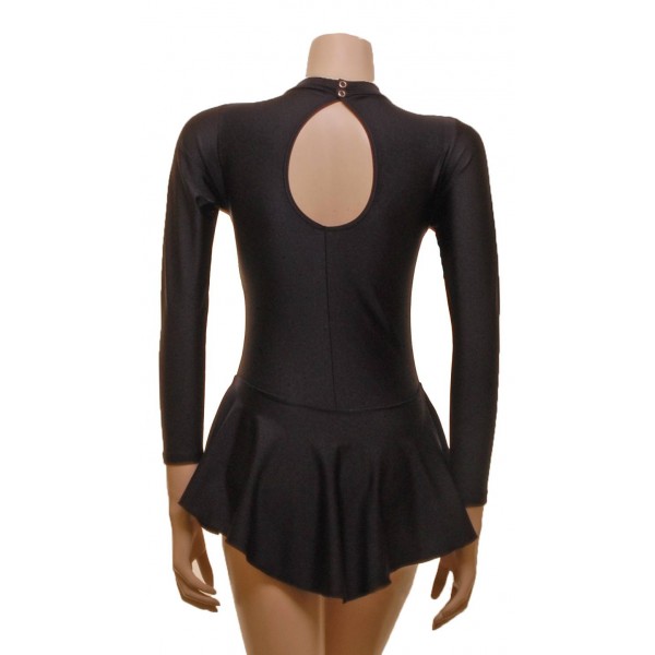 Black Lycra Training Long Sleeves Skating Dress (S107e)