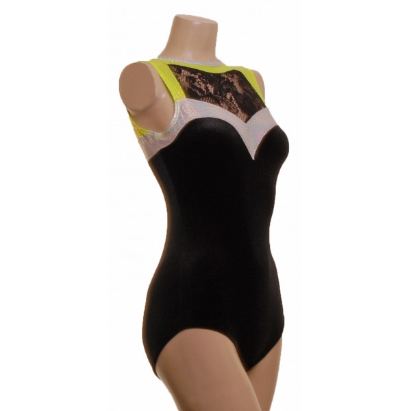 Apollo Black Sleeveless Gymnastic Leotard