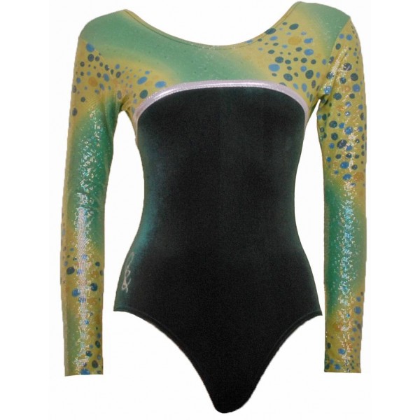 Canberra Green Long Sleeved Gymnastic Leotard