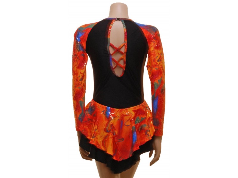 Orange and Black Skating Dress | Olympique