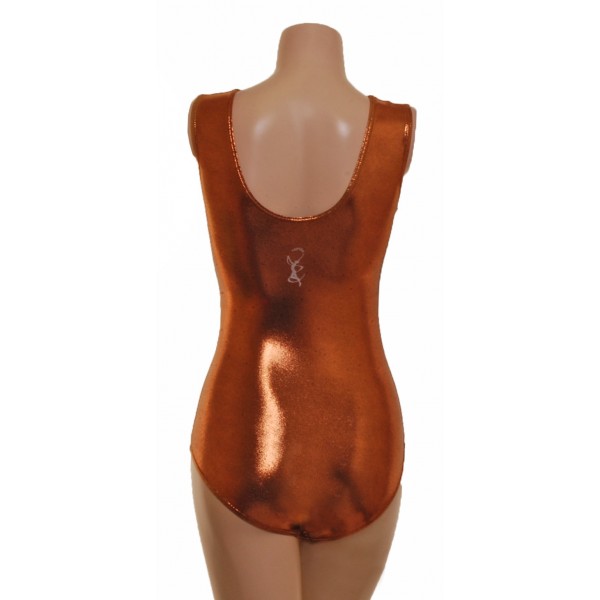 Crystal Copper Sleeveless Gymnastic Leotard  (051c)