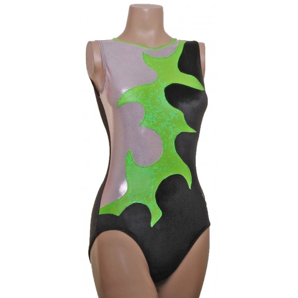 Meltdown Green Sleeveless Gymnastic Leotard 