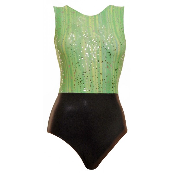 Saville Green Sleeveless Gymnastic Leotard (065b)