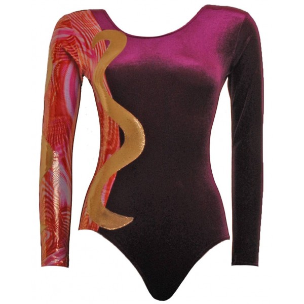 Spectrum Burgundy Long Sleeve Gymnastic Leotard 