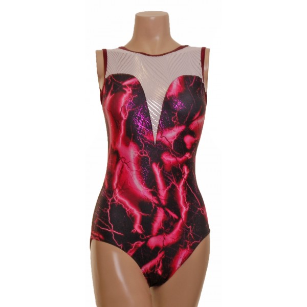 Mirage White/Pink Gymnastic Leotard (062e)