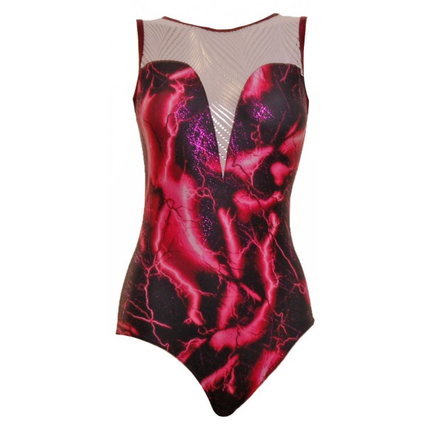 Mirage White/Pink Gymnastic Leotard (062e)