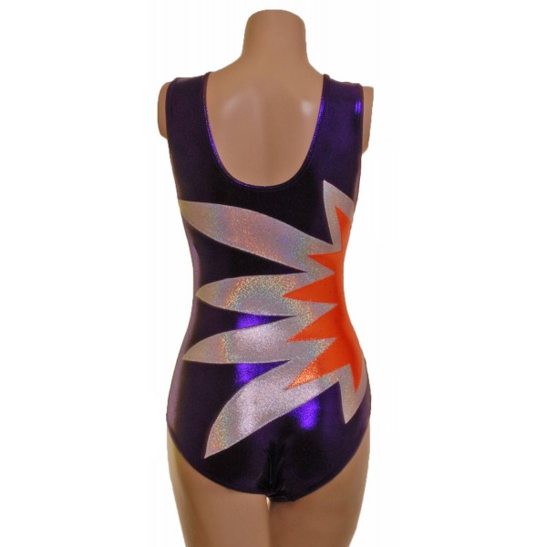 Starburst Purple Sleeveless Gymnastic Leotard 