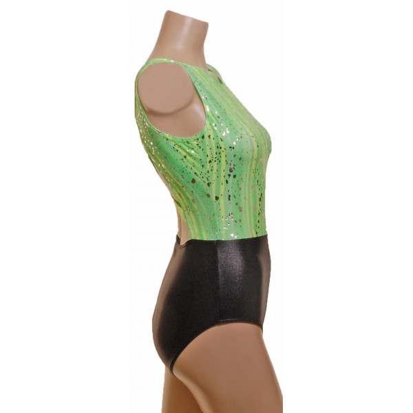 Saville Green Sleeveless Gymnastic Leotard (065b)