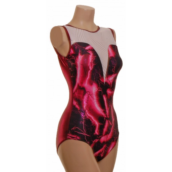 Mirage White/Pink Gymnastic Leotard (062e)