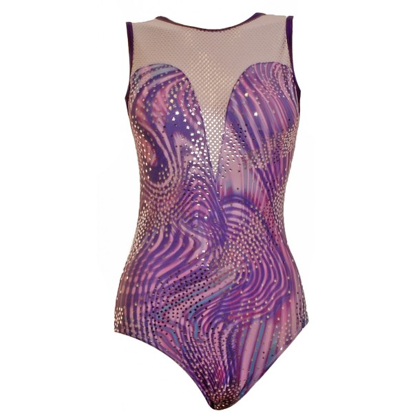 Mirage White/Purple Gymnastic Leotard (062b)