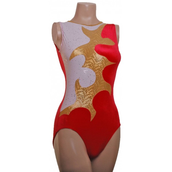 Meltdown Red Sleeveless Gymnastic Leotard 