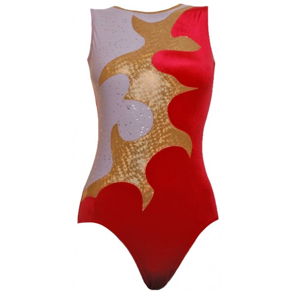 Meltdown Red Sleeveless Gymnastic Leotard 