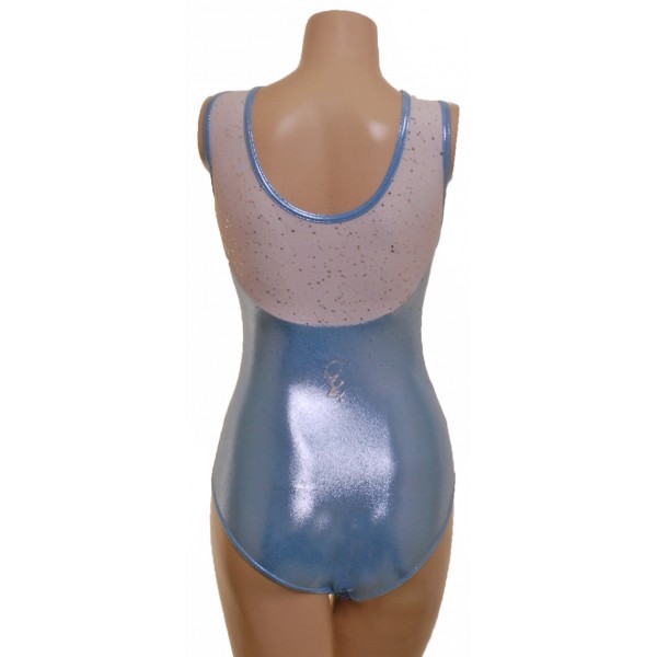 Mirage White/Blue Gymnastic Leotard (062b)