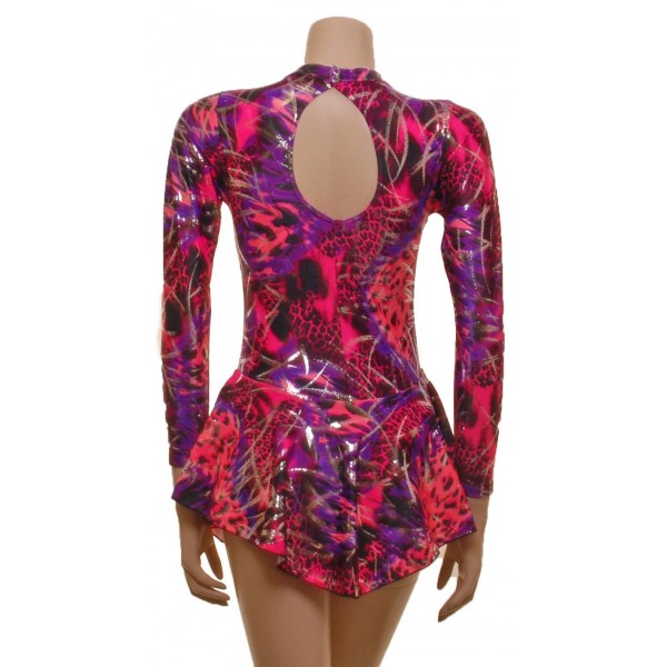 Purple/Pink  Long Sleeves Skating Dress (S107d)