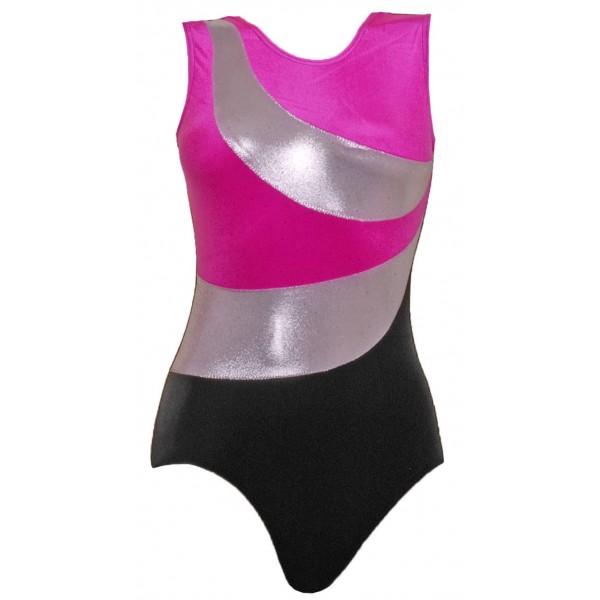 Roma Pink/Black Sleeveless Gymnastic Leotard 