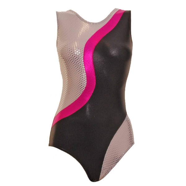 Zoom Black/White Gymnastic Leotard (054d)