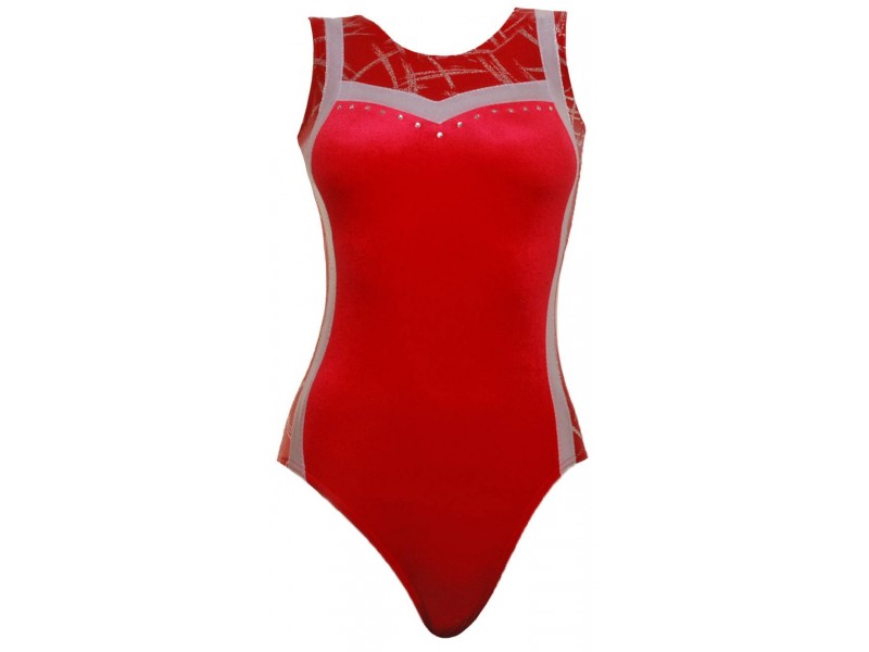 Cairo Red Sleeveless Gymnastic Leotard | Olympique