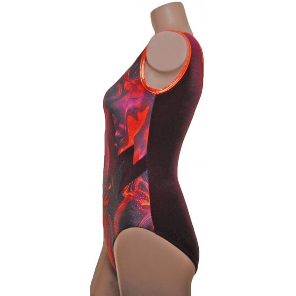 Lightning Burgundy Sleeveless Gymnastic Leotard 