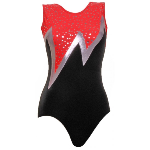 Shard Orange Sleeveless Gymnastic Leotard