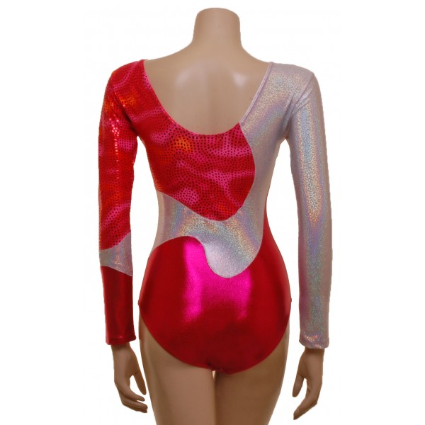 Saturn Red Long Sleeved Gymnastic Leotard (071a)