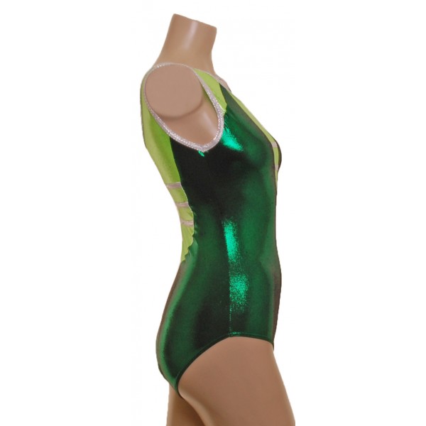 Atlantic Green Sleeveless Gymnastic Leotard (064e)