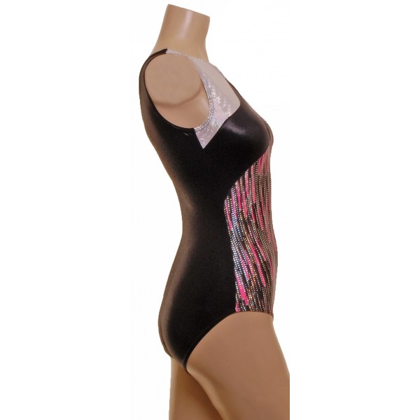 San Diago Pink/Silver Sleeveless Gymnastic Leotard (053b)