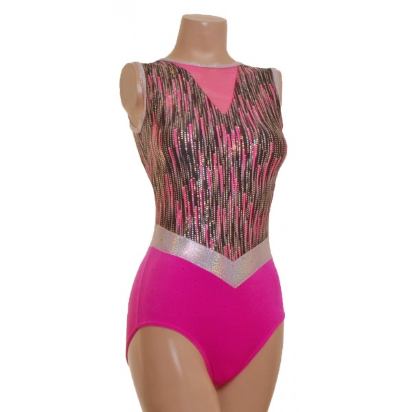 Mimi Pink Sleeveless Gymnastic Leotard (050c)